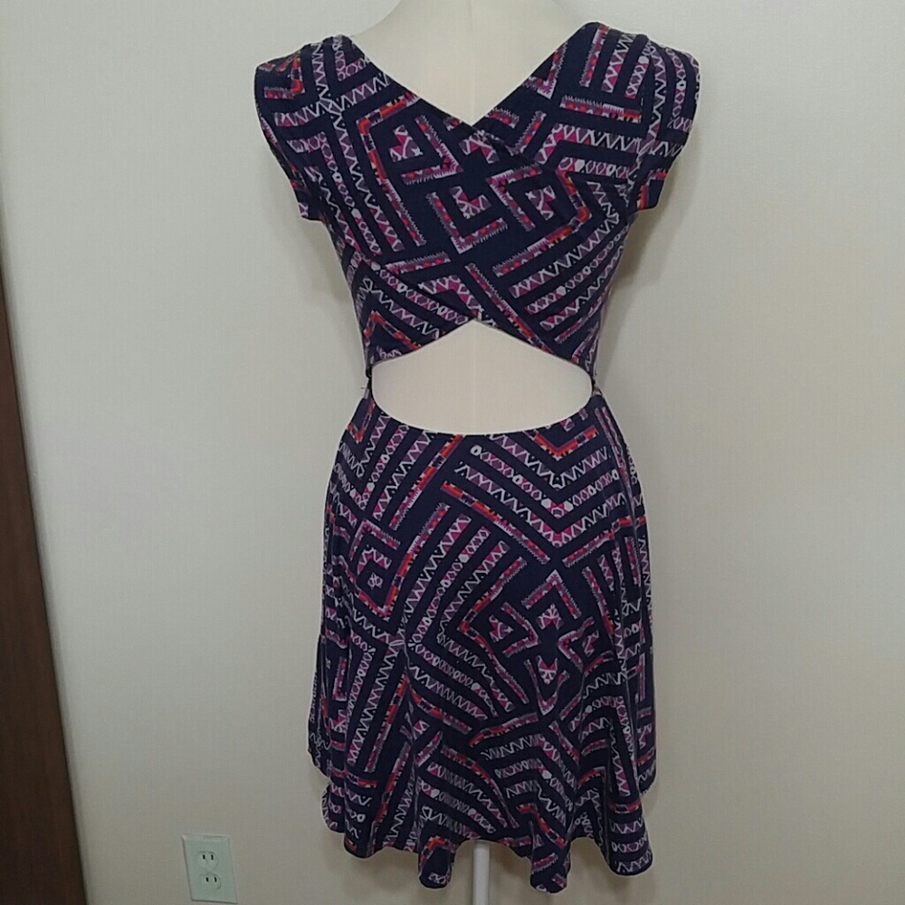 Love, Fire criss cross back skater dress